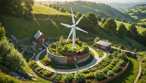 Intégrer l'éolienne dans un design permacole